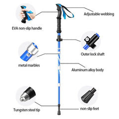 BSWOLF Trekking Poles 2PC Collapsible Lightweight Hiking Poles Adjustable Hiking Poles for Hiking Camping Mountaining Trekking