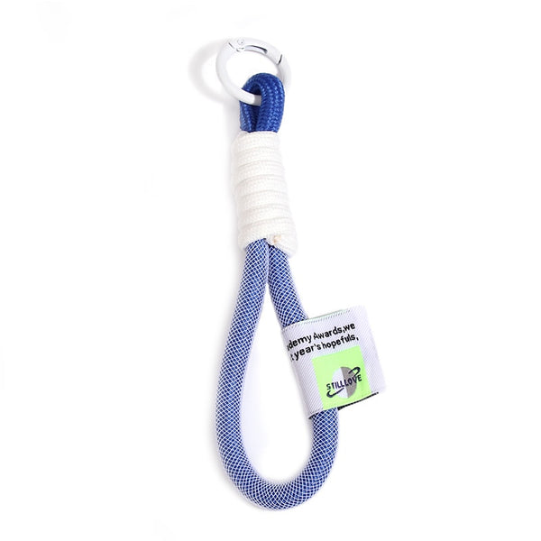 Creative Iridescent Braid Rope Keychain Carabiner Key Ring For Backpack Pendant Accessorie Hanging Cord Jewelry