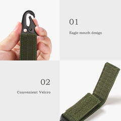 2pcs Tactical Hanging Buckle Molle Nylon Webbing Belt Triangle Buckle Outdoor Climbing Tool Accessory Carabiner Keychain