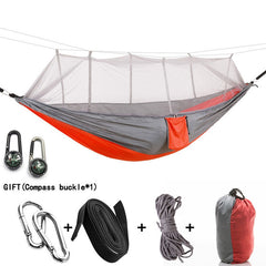 Camping Hammock with Mosquito Net Outdoor Furniture 1-2 Person Portable Hanging Bed Strength Parachute Fabric Sleep Swing
