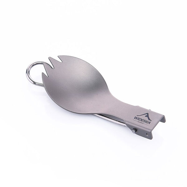 Widesea Camping Tableware Titanium Spoon Fork Set Picnic Cutlery Tourist Untenils Outdoor Cookware Kitchen Hiking Trekking
